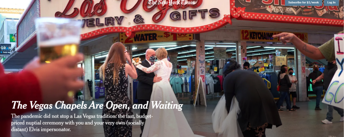 Lynn Marie Goya in the New York Times promoting Las Vegas Wedding tourism